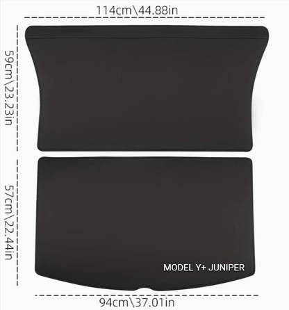 Tesla Model Y / Y+ Juniper/ 3 / 3+ Highland PU Leather Trunk Mats / Cargo Liners - TESLARY Tesla Shop Accessories Europe Nederlands Dublin Cork Ireland Deutschland Espana Alicante France Italia