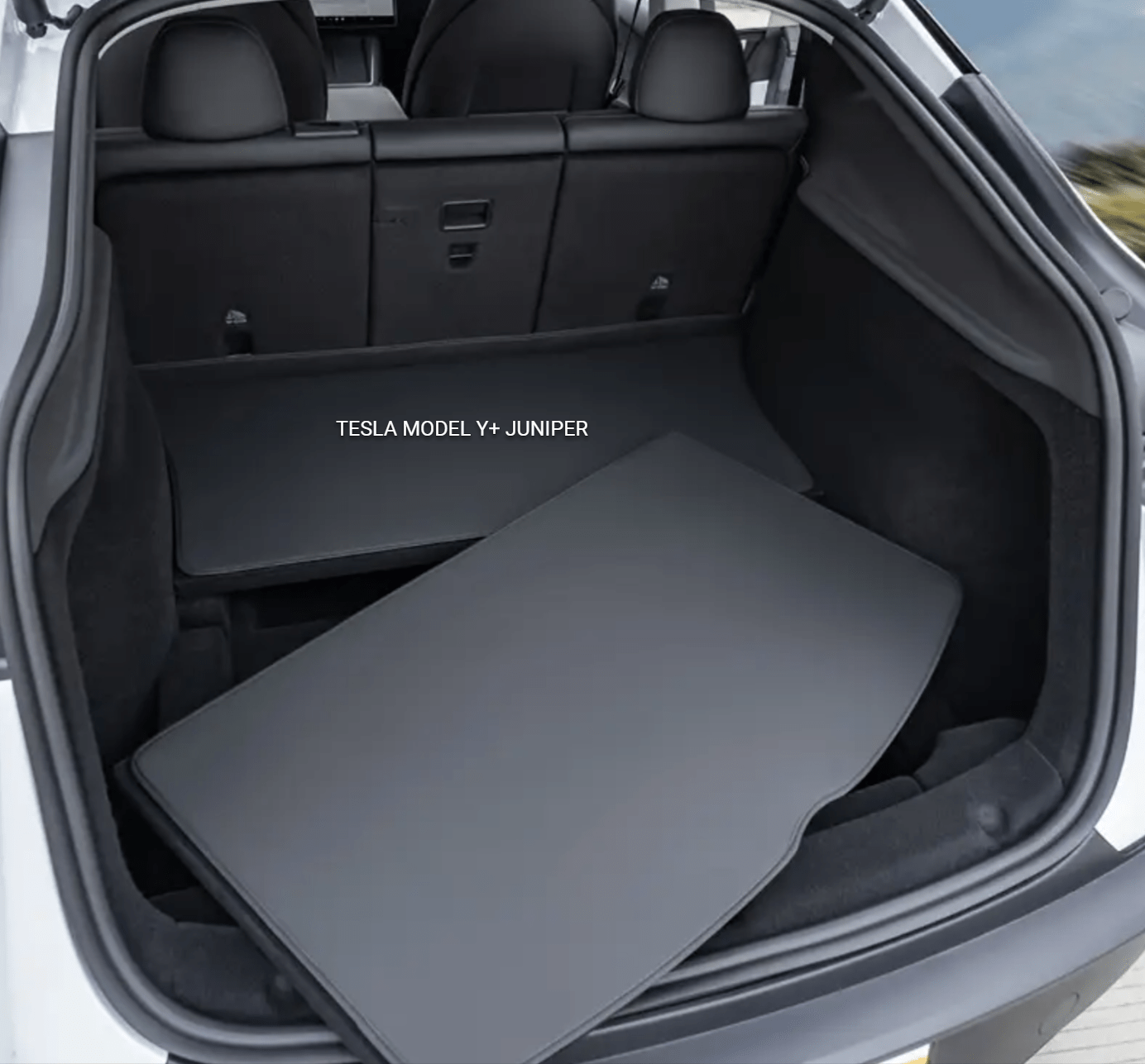 Tesla Model Y / Y+ Juniper/ 3 / 3+ Highland PU Leather Trunk Mats / Cargo Liners - TESLARY Tesla Shop Accessories Europe Nederlands Dublin Cork Ireland Deutschland Espana Alicante France Italia