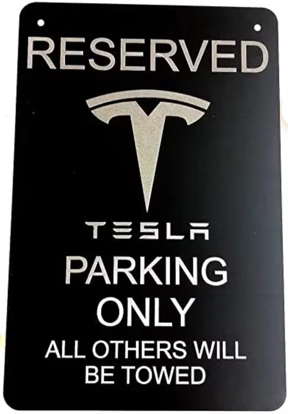 Tesla Only Reserved Parking Sign Others Towed Red White Minimalist Metal Sign - TESLARY Tesla Shop Accessories Europe Nederlands Dublin Cork Ireland Deutschland Espana Alicante France Italia