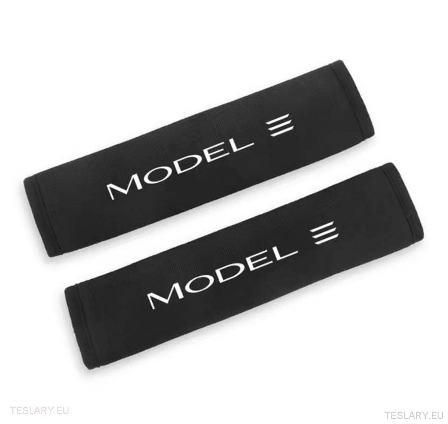 Tesla Seat Belt Shoulder Protector with Logo ( 2 Pieces ) - TESLARY Tesla Shop Accessories Europe Nederlands Dublin Cork Ireland Deutschland Espana Alicante France Italia