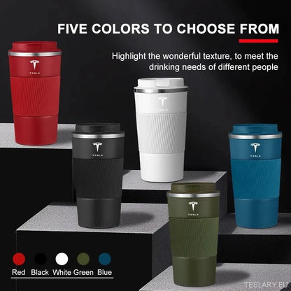 Tesla Series Stainless Steel Thermal Mug with Tesla Logo - TESLARY Tesla Shop Accessories Europe Nederlands Dublin Cork Ireland Deutschland Espana Alicante France Italia