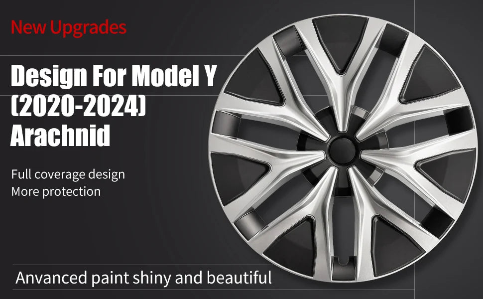 Teslary Model Y 2021-2025 19 inch Arachnid Web Wheel Covers Full Rim Covers - New Style - TESLARY Buy Tesla Shop Accessories Europe Nederlands Dublin Cork Ireland Deutschland Espana Iceland Finland France Italia