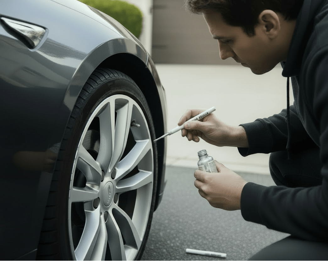 Retoucheerverf voor bumpers, kunststof onderdelen en wieldoppen - TESLARY Tesla Shop Accessoires Europa Nederlands Dublin Cork Ierland Duitsland Spanje Alicante Frankrijk Italië