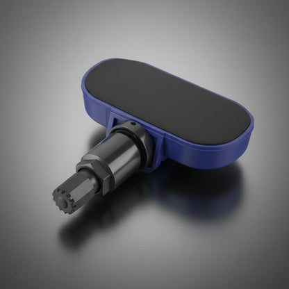 A blue and black Tesla wheel speed sensor adapter is shown against a dark gray background with promotional text reading 'EXTRA LONG LIFE BATTERY' and 'SUITABLE FOR TESLA MODEL 3, Y, S & X 2021 ONWARDS,' plus five Tesla cars along the bottom. TPMS Sensors for your Tesla Buy 3 and get 1 Free at Europes teslary.eu