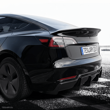 V Type Highkick Sport Spoiler Wing Tesla Model 3 2019 - 2023 - Carbon Fibre Style - TESLARY Tesla Shop Accessories Europe Nederlands Dublin Cork Ireland Deutschland Espana Alicante France Italia