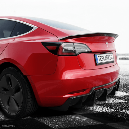 V Type Highkick Sport Spoiler Wing Tesla Model 3 2019 - 2023 - Carbon Fibre Style - TESLARY Tesla Shop Accessories Europe Nederlands Dublin Cork Ireland Deutschland Espana Alicante France Italia