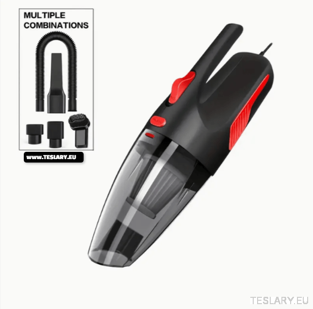 Vacuum Wired High Power Suction with Attachments Handheld Light Weight Black - TESLARY Tesla Shop Accessories Europe Nederlands Dublin Cork Ireland Deutschland Espana Alicante France Italia