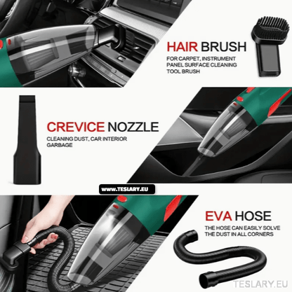 Vacuum Wired High Power Suction with Attachments Handheld Light Weight Black - TESLARY Tesla Shop Accessories Europe Nederlands Dublin Cork Ireland Deutschland Espana Alicante France Italia