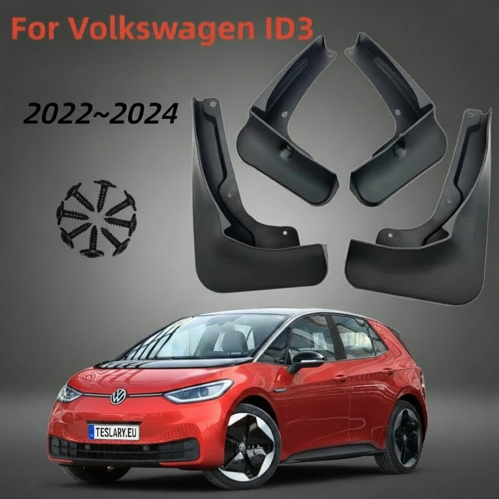 Bavettes garde-boue avant et arrière pour Volkswagen ID3 2021-2024 TESLARY Tesla Shop Accessoires Europe Pays-Bas Dublin Cork Irlande Allemagne Espagne Alicante France Italie