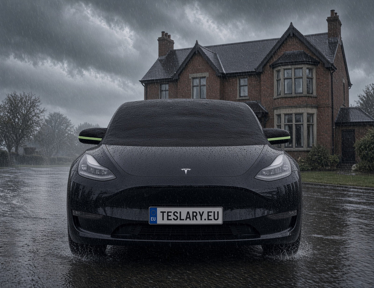 Sneeuw- en weerbestendige voorruitbescherming voor uw Tesla Model 3 of Tesla Model Ook geschikt voor BYD, MG4 en VW ID4. TESLARY Koop Tesla-accessoires in Europa, Nederland, Dublin, Cork, Ierland, Duitsland, Spanje, IJsland, Finland, Frankrijk, Italië.