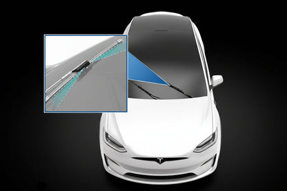 Wiper blades for Tesla Model X, (2pcs set) windshield wiper with integrated cleaning function - RIGHT HAND DRIVE ( FOR UK & IRELAND ) - TESLARY Tesla Shop Accessories Europe Nederlands Dublin Cork Ireland Deutschland Espana Alicante France Italia