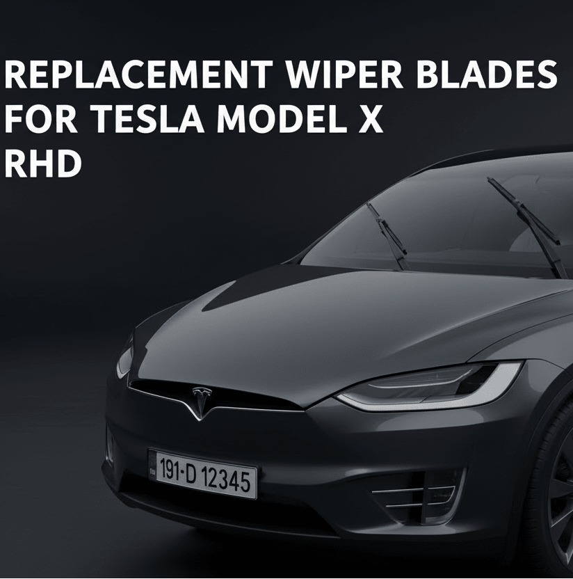 Wiper blades for Tesla Model X, (2pcs set) windshield wiper with integrated cleaning function - RIGHT HAND DRIVE ( FOR UK & IRELAND ) - TESLARY Tesla Shop Accessories Europe Nederlands Dublin Cork Ireland Deutschland Espana Alicante France Italia