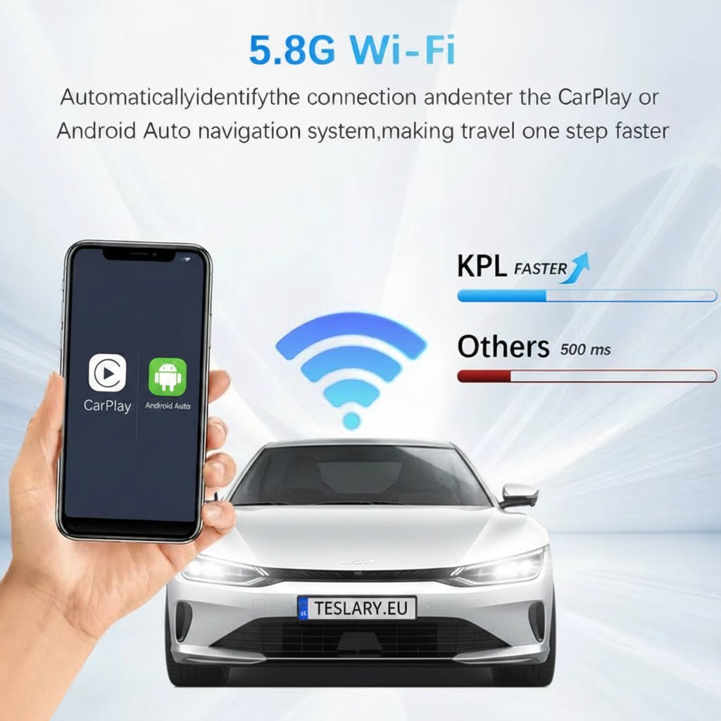 Adaptador inalámbrico inteligente CarPlay Android Auto para todos los coches - TESLARY Accesorios de la tienda Tesla Europa Nederlands Dublin Cork Ireland Deutschland España Alicante France Italia