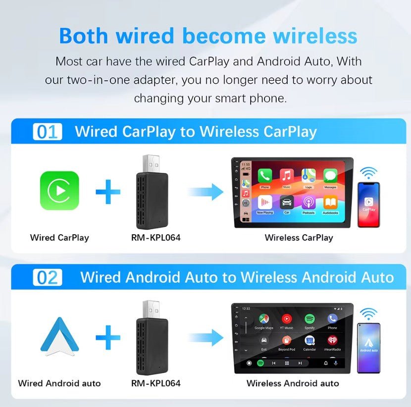 Adaptador inalámbrico inteligente CarPlay Android Auto para todos los coches - TESLARY Accesorios de la tienda Tesla Europa Nederlands Dublin Cork Ireland Deutschland España Alicante France Italia