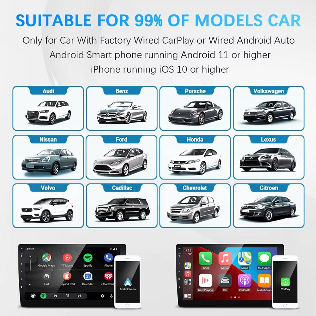 Adaptador inalámbrico inteligente CarPlay Android Auto para todos los coches - TESLARY Accesorios de la tienda Tesla Europa Nederlands Dublin Cork Ireland Deutschland España Alicante France Italia