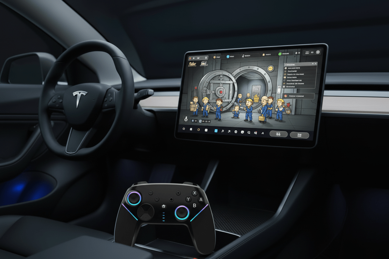 Wireless Gaming Controller Suitable for Tesla Model 3 , Model Y , Model 3 Highland or Model Y Juniper ( Rechargable ) - TESLARY Tesla Shop Accessories Europe Nederlands Dublin Cork Ireland Deutschland Espana Alicante France Italia